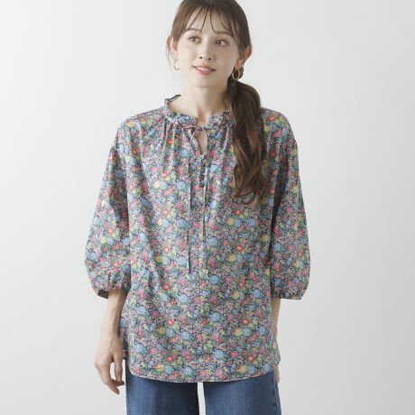 Drawer（シャツ/ブラウス(長袖/七分) ・ ブルー・ネイビー/青色系）の 
