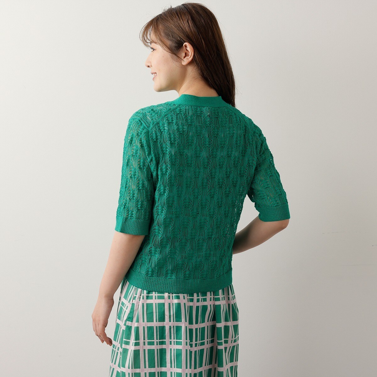 リーフ編みVネックカーデ | アル・ディ・ラ(AL DI LA) | マルイウェブ