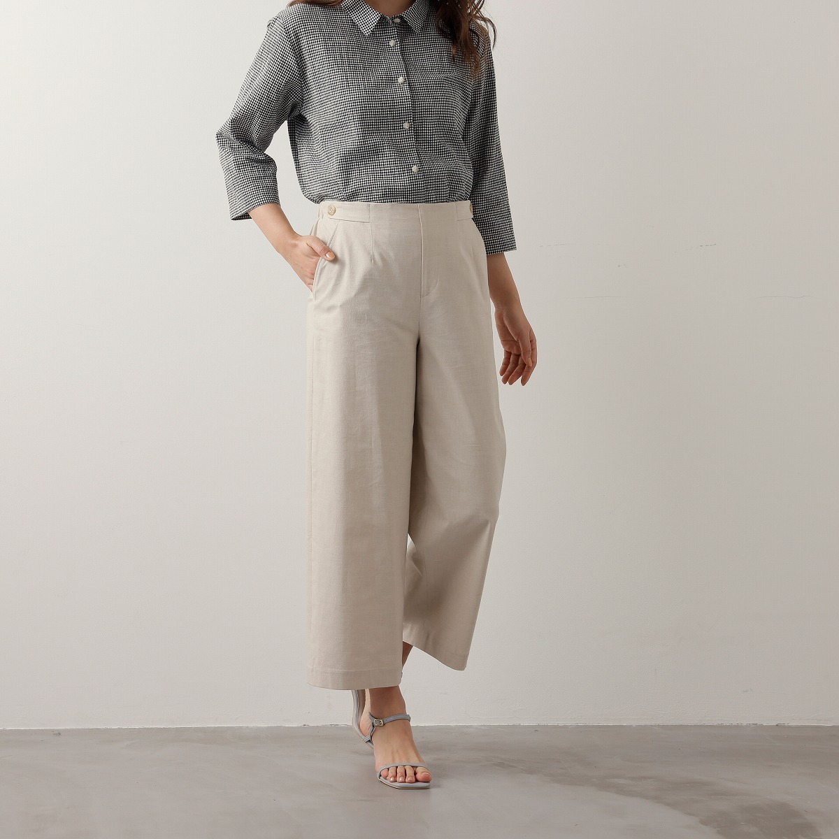 アル・ディ・ラ（AL DI LA）/麻調合繊ワイドパンツ 麻調合繊ワイドパンツ | アル・ディ・ラ(AL DI LA) | マルイウェブチャネル