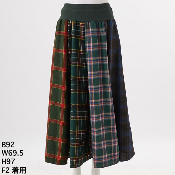 アル・ディ・ラ（AL DI LA）/【洗える】ネルチェックコンビスカート 洗える】ネルチェックコンビスカート | アル・ディ・ラ(AL DI LA