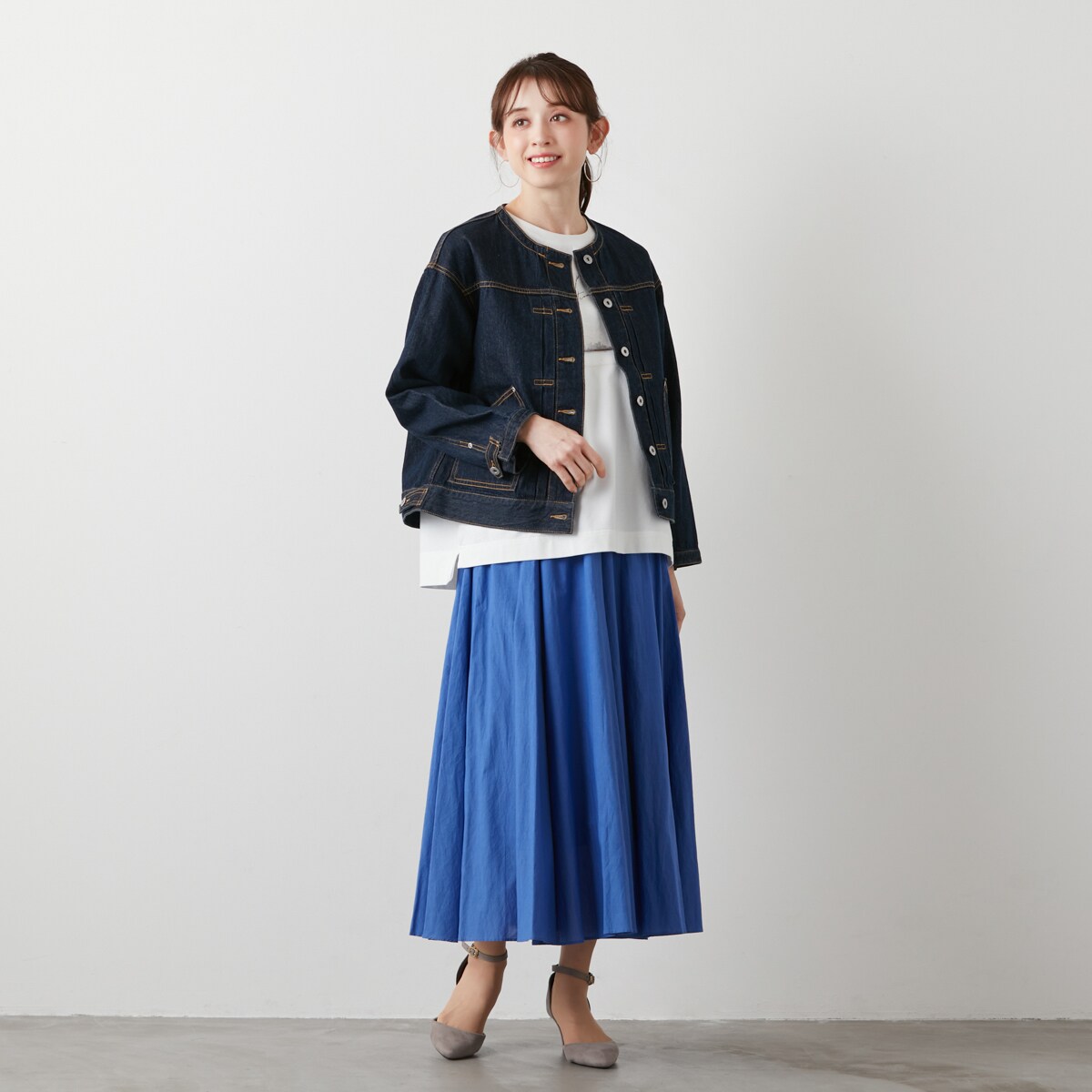 ノーカラーデニムジャケット | アル・ディ・ラ(AL DI LA) | マルイ