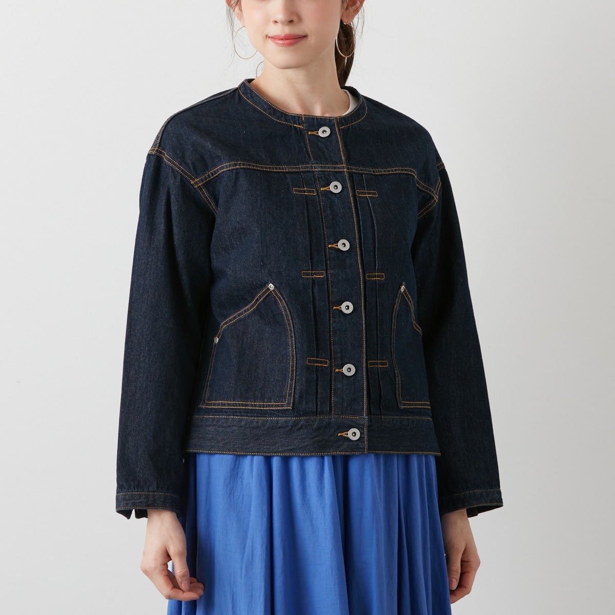 新品　ドレステリア　 スタンドカラーデニムジャケット 38 DRESSTERIOR（ドレステリア）の「◇【STORY4月号掲載】【洗える
