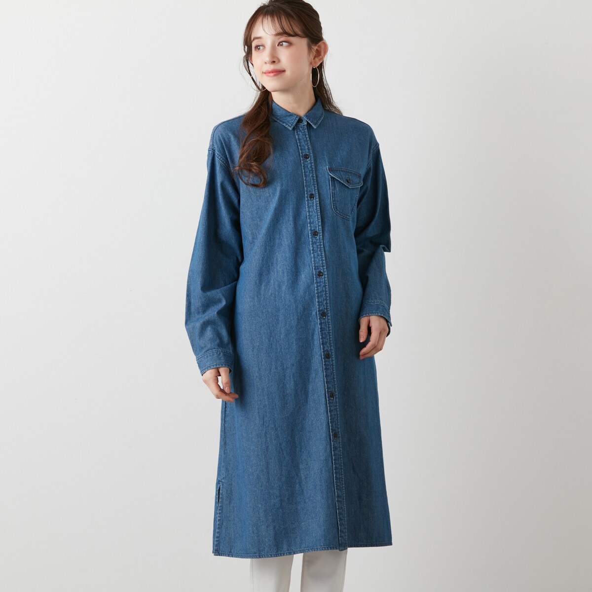 アル・ディ・ラ（AL DI LA）/[ 洗える ] ライトデニムロングブラウス 洗える ] ライトデニムロングブラウス | アル・ディ・ラ(AL DI LA