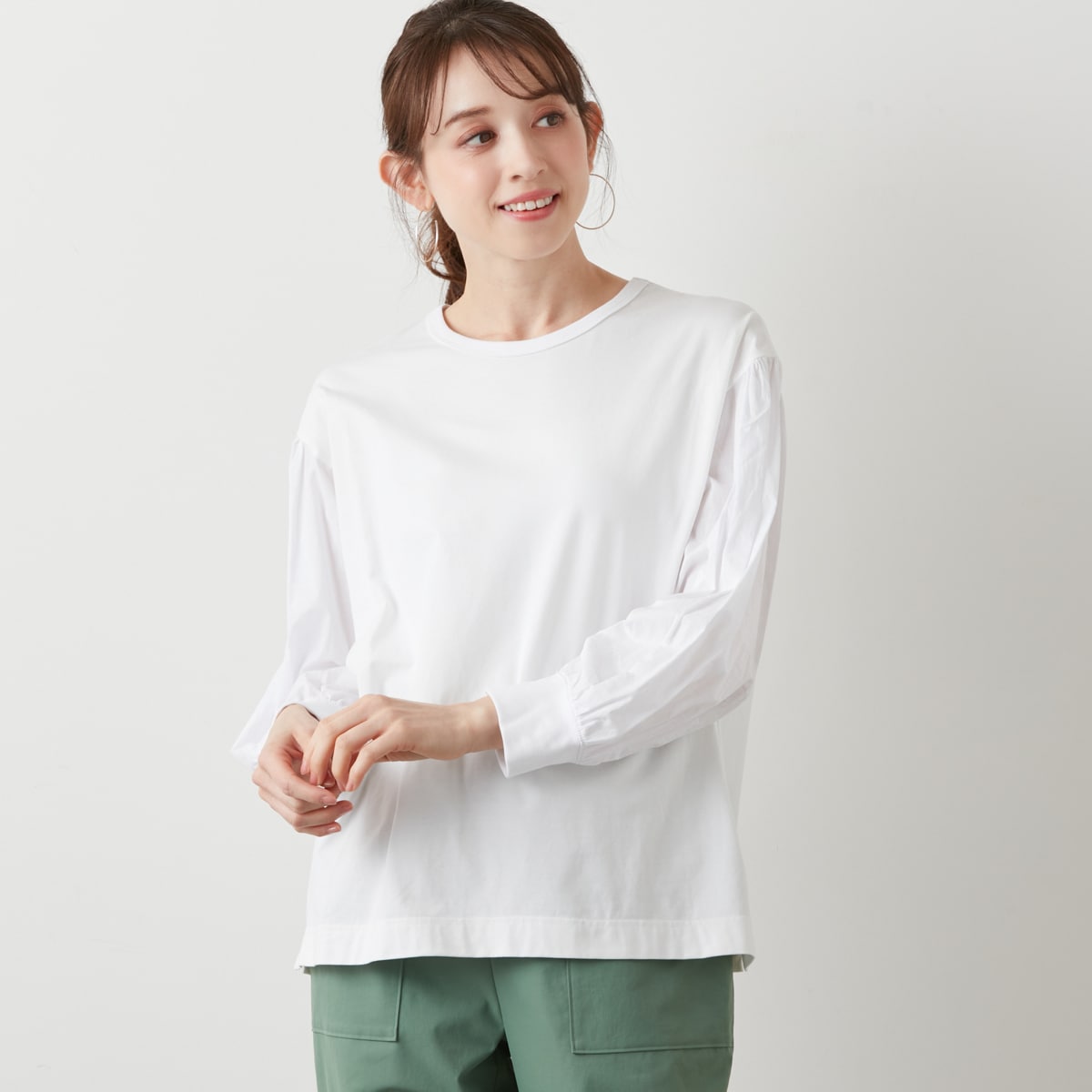 アル・ディ・ラ（AL DI LA）/[ 洗える ]シルケットベア天竺切替ブラウス 洗える ]シルケットベア天竺切替ブラウス | アル・ディ・ラ(AL DI LA