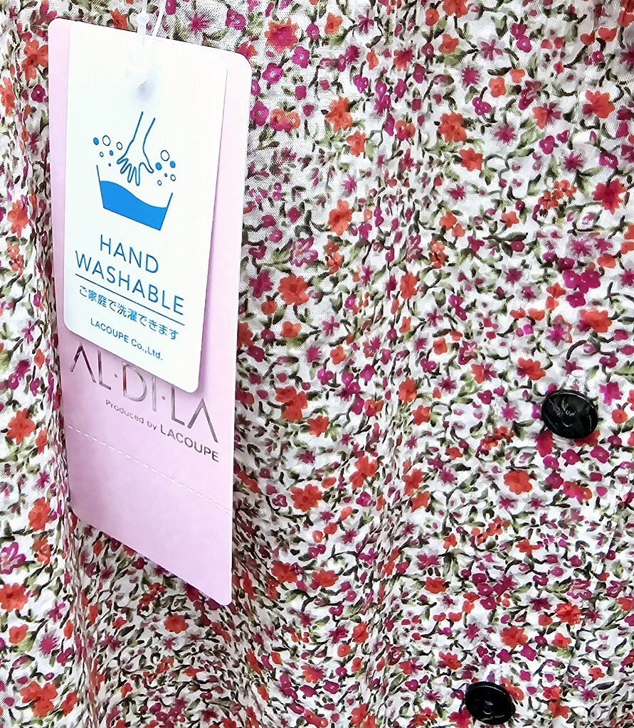 洗える ][ シアサッカー調 ]ミラクルウェーブ小花柄チュニック | アル