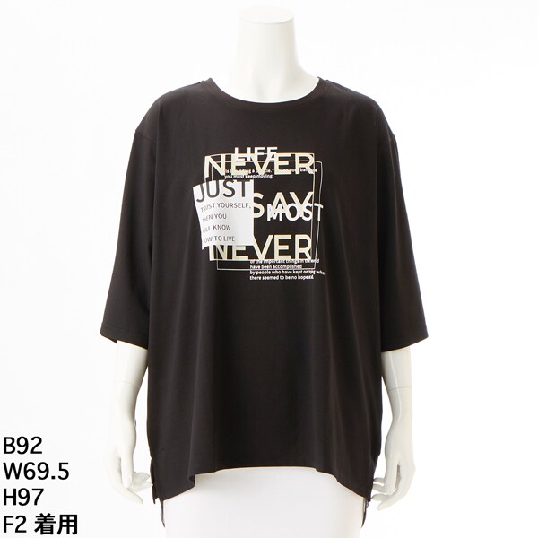 アルディラ AL・DI・LA 【洗える】英字ビックロゴ×スマイルTシャツ （52-ネイビー） 洗える】英字ビックロゴ×スマイルTシャツ | アル・ディ・ラ(AL