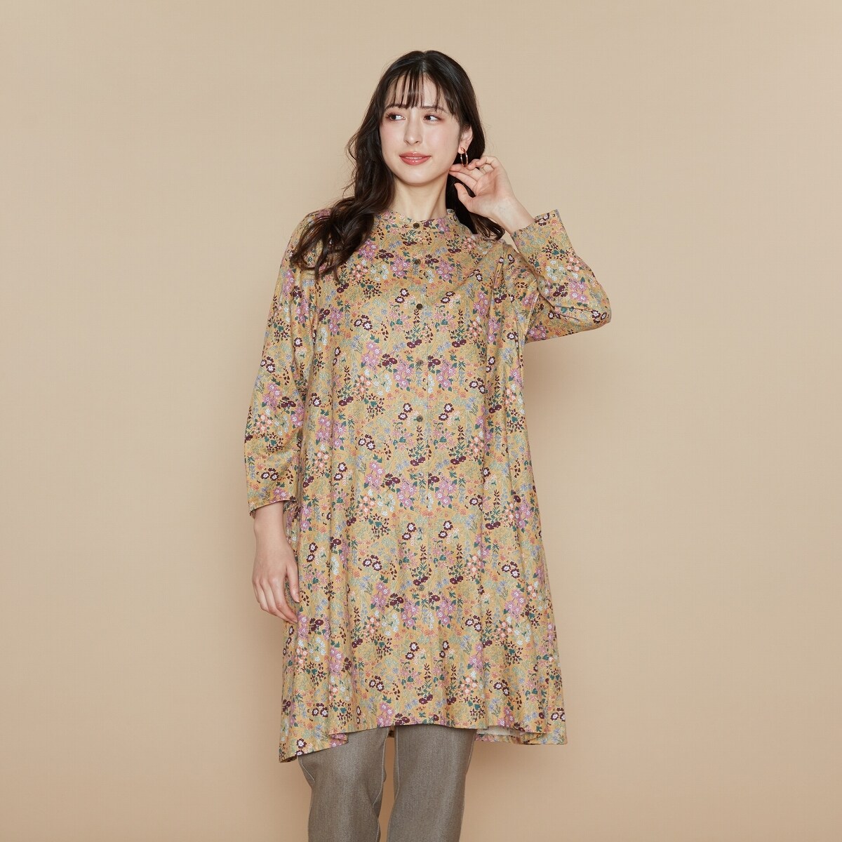 洗える ] 線描き柄 チュニック／アル・ディ・ラ（AL DI LA） 洗える