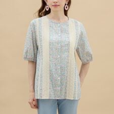 リバティレース切り替えブラウス