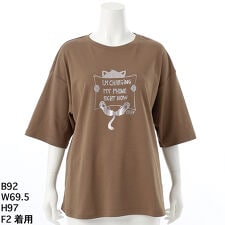 【洗える】箔プリント猫Tシャツ
