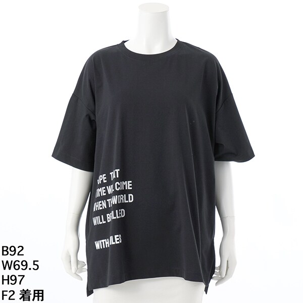 アルディラ AL・DI・LA 【洗える】英字ビックロゴ×スマイルTシャツ （52-ネイビー） 洗える】英字ビックロゴ×スマイルTシャツ | アル・ディ・ラ(AL