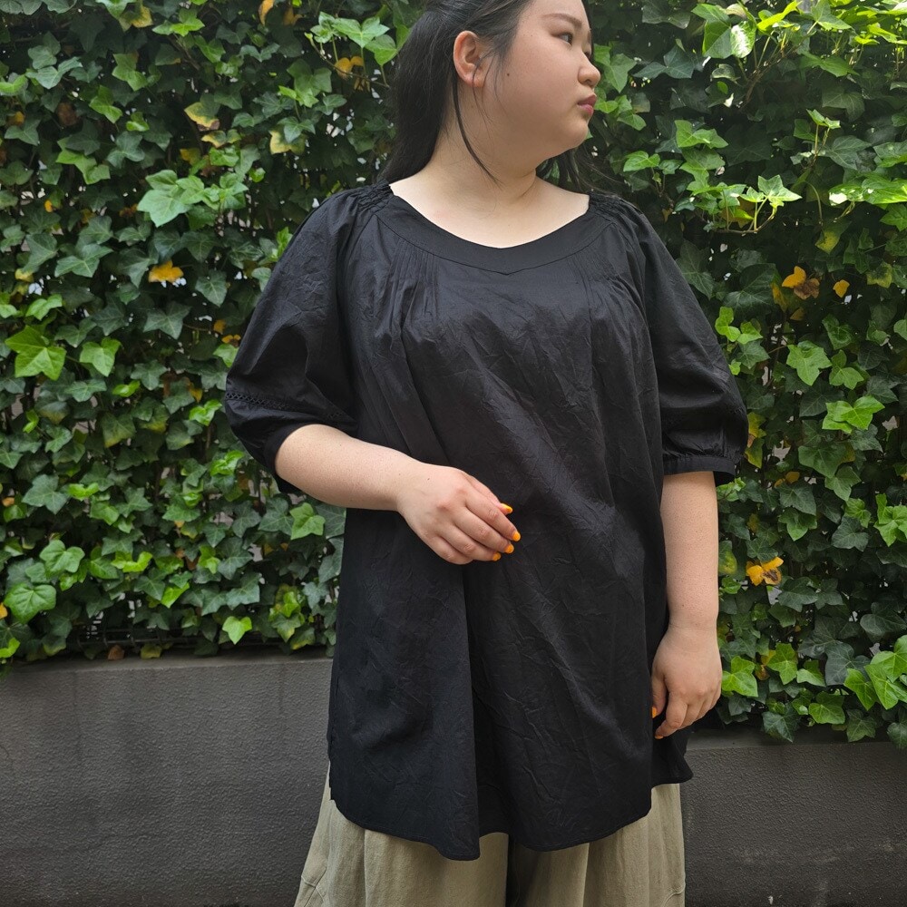 21号(6L～) FONTLAB タックジョーゼットドットブラウス | サブ