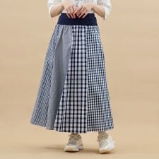 チェック柄切り替えスカート