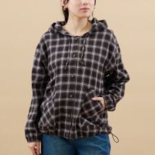 【洗える】フード付きシャツジャケット