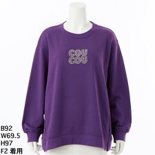 【洗える】"COUCOU" ロゴビジュー裏毛プルオーバー