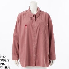 【洗える】ハート刺繍コーデュロイブラウス