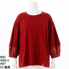 【洗える】袖切り替えカットブラウス