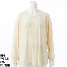 【洗える】ベロアロゴ入り長袖カットソー