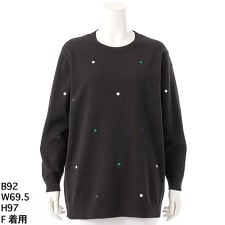 【洗える】ドット刺繍ニット