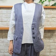 【セットアップ対応】大人の抜け感を演出する、リネン混フラップジレ