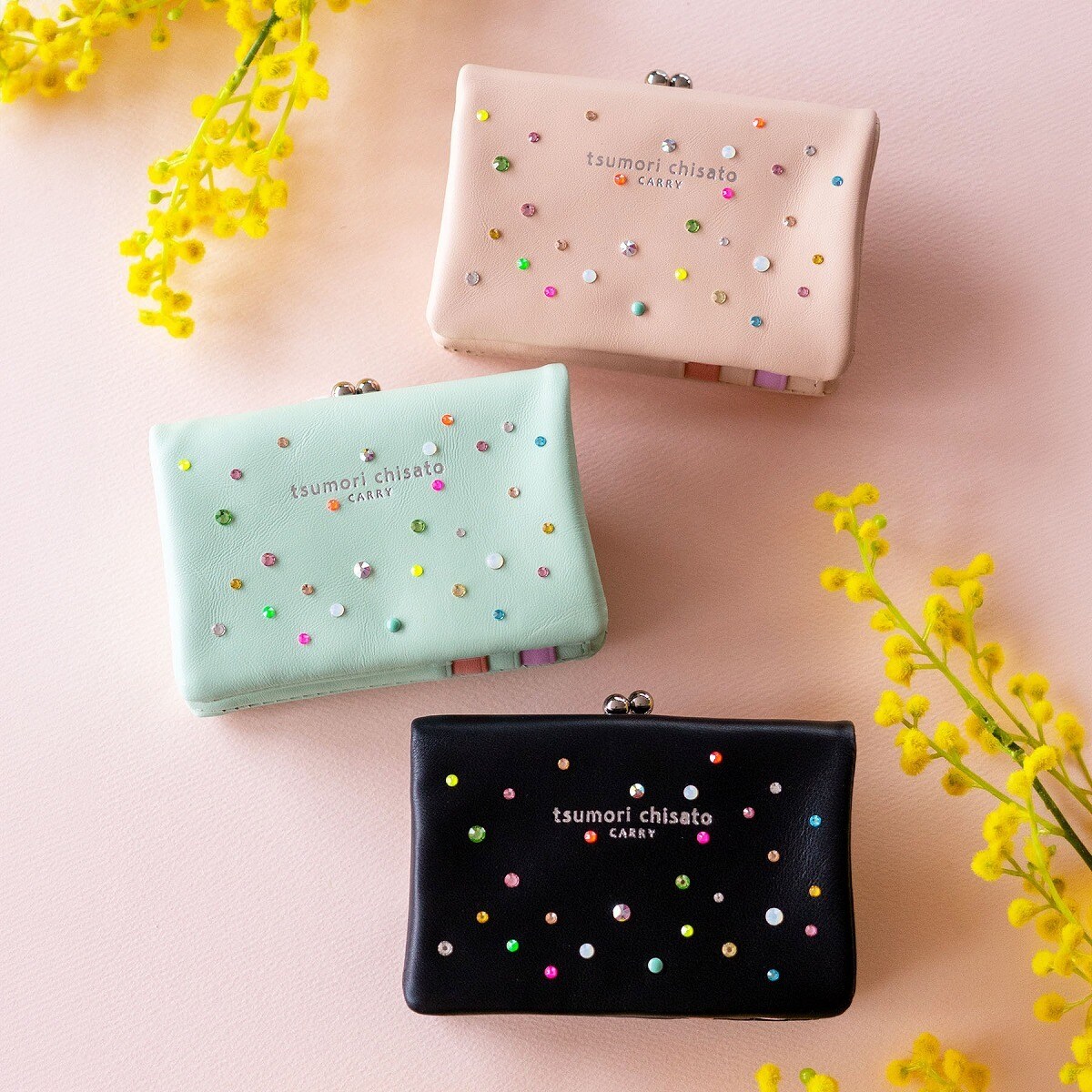 そらかい　ツモリチサト二つ折り財布 tsumori chisato CARRY】 キラキラ石 がま口 2つ折り財布