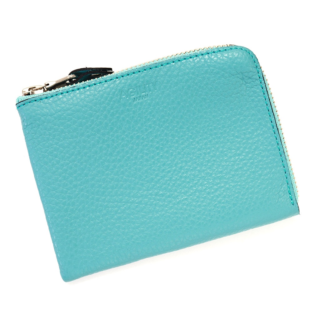 アジリティー アッファ/アリニエショート/イタリアンシュリンク(ターコイズ)【薄型スリム短財布 スリット構造】AGILITY アリニエショート/イタリアンシュリンク(ターコイズ)【薄型スリム短