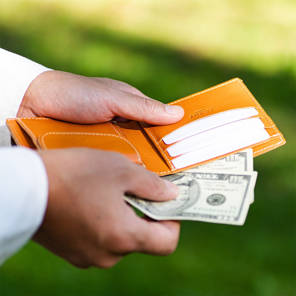 アジリティー アッファ/リシェス/栃木レザー(ジーンズ)【二つ折り財布 折り財布 シンプル 本革 レザー】AGILITY リシェス/栃木レザー(ジーンズ)【二つ折り財布 折り財布 シンプル 本革