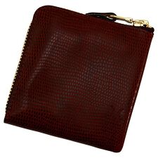 スクエアウォレット/リザードエンボス(チョコ)【折財布 コインケース】