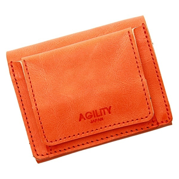 AGILITY オレンジ 三つ折り財布 リオン/シビラ(オレンジ)【ミニ財布 三つ折財布