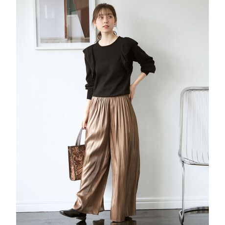 シャイニーフレアワイドパンツ ビス Vis Bvs ファッション通販 マルイウェブチャネル