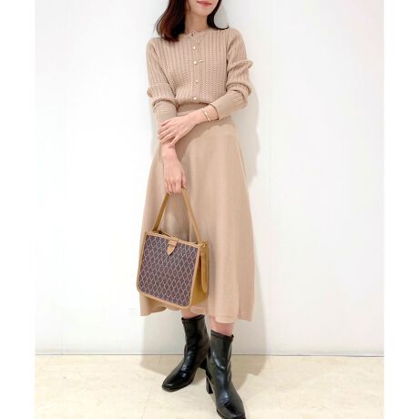 新色追加 ミニケーブルゴールド釦アクセントニットワンピース ビス Vis Bve ファッション通販 マルイウェブチャネル