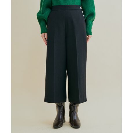 チェック 無地 ブーツスタイルがこれ一枚で決まる 釦アクセントクロップドパンツ ビス Vis Bvs ファッション通販 マルイウェブチャネル