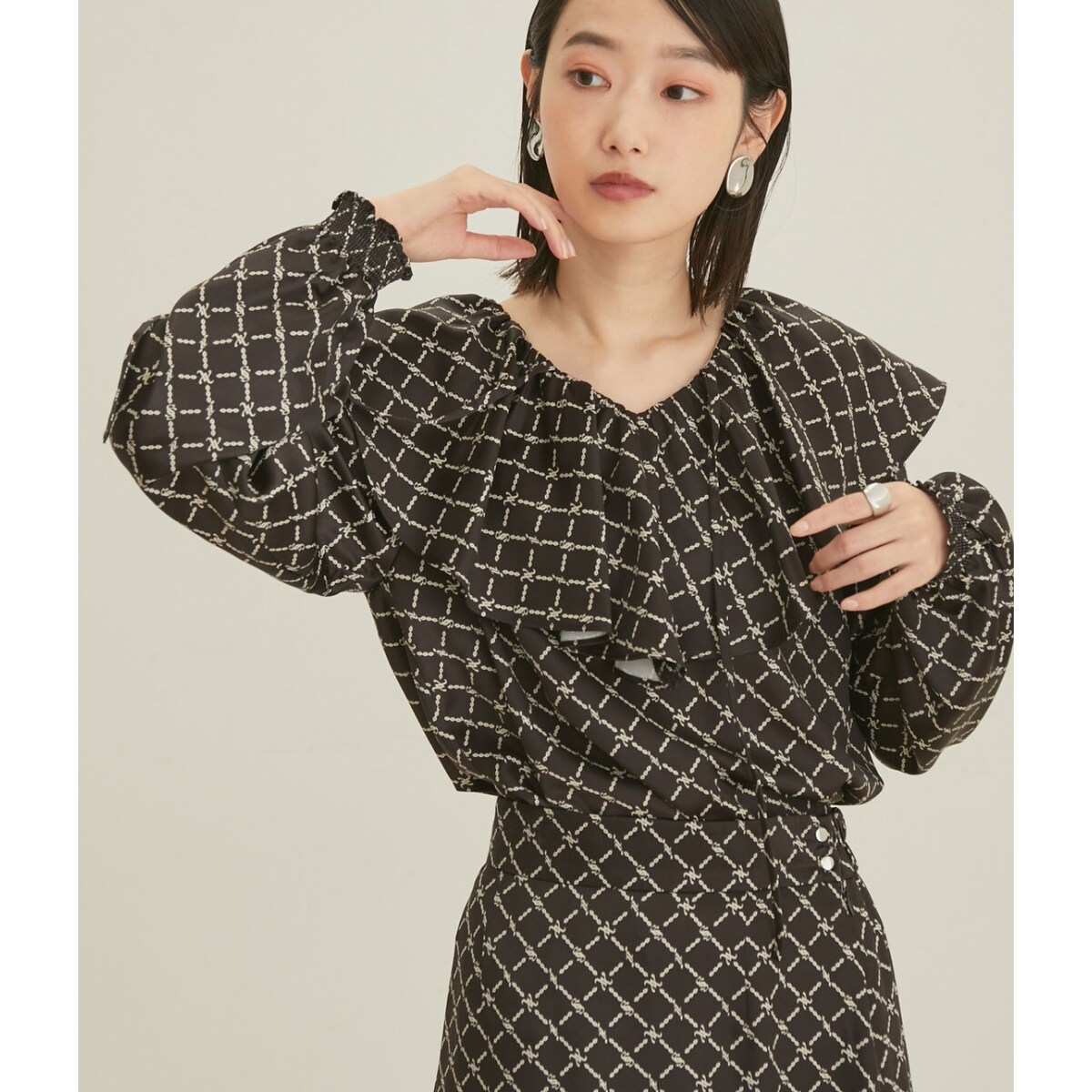 ★ドゥーズィエムクラス★リネンガーゼシャーリングブラウス ブラウン DEUXIEME CLASSE - ☆ドゥーズィエムクラス☆リネンガーゼシャーリング