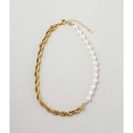 本真珠】淡水パール&K18ビーズ アンクレット/メンズ 貸し出さ 