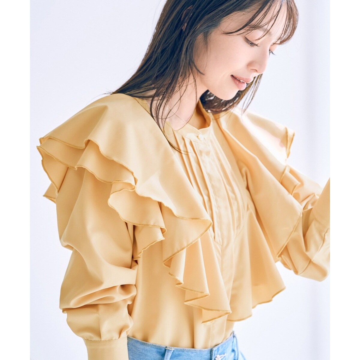 ラッフルフリル長袖ブラウス | ビス(VIS) | マルイウェブチャネル