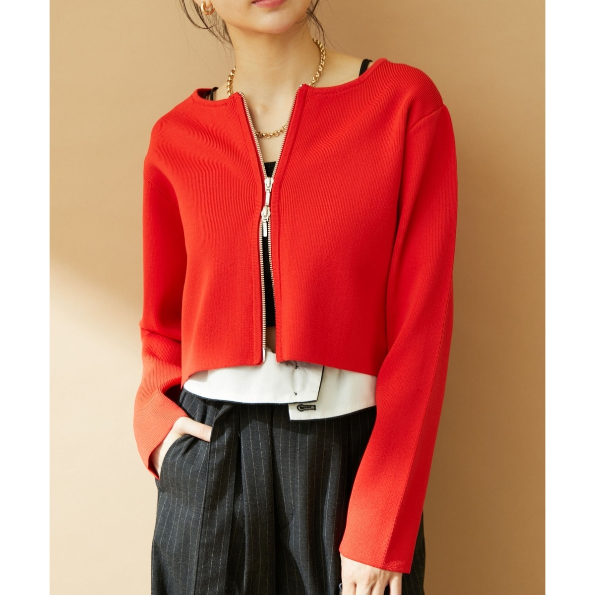 ジップニットカーディガン | ビス(VIS) | マルイウェブチャネル