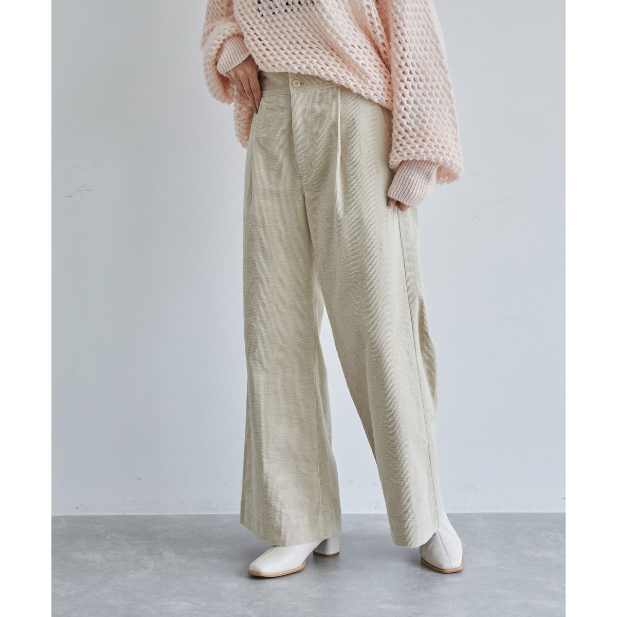 AMERICAN 凄かっ HOLIC コーデュロイ ベージュ ワイドパンツ