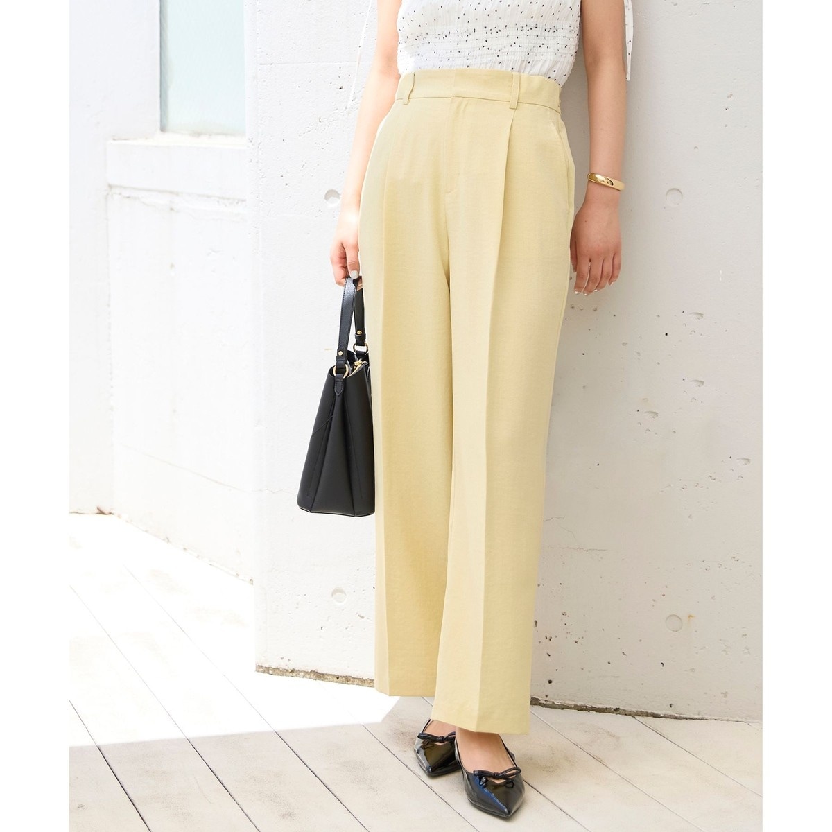 justmine easy to wear プリントパンツ 黄