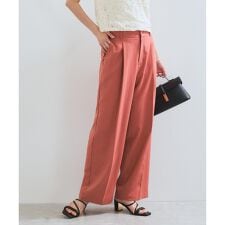 ビス(VIS)の【新色追加】【美easy】リネンライクワンタックワイドスラックスパンツ【接触冷感/洗える】