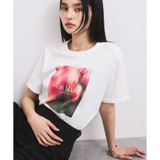 【接触冷感】フラワーフォト＆ロゴTシャツ
