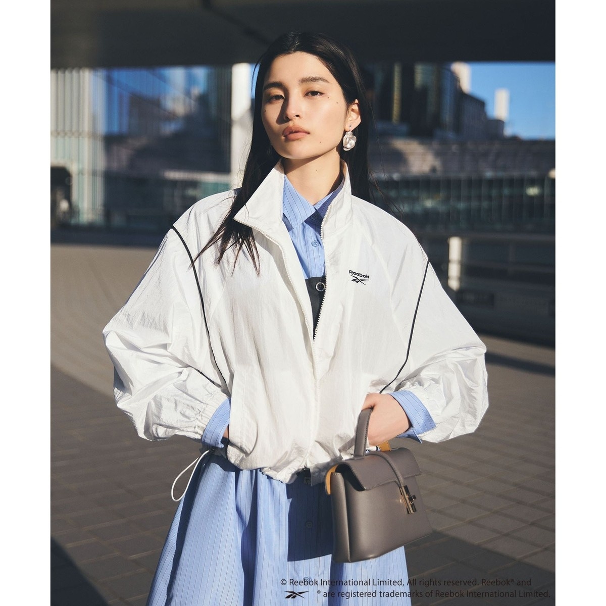 【美品】【Reebox】VIS別注 ダブルジップラインブルゾン ネイビー Reebok】VIS別注ダブルジップラインブルゾン | ビス(VIS