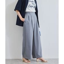 【接触冷感/UVケア】ピンストライプリラックスワイドパンツ