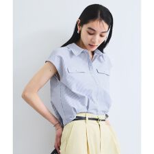 ビス(VIS)の【UVケア/洗える】フレンチスリーブサッカーブラウス