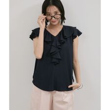 【WEB限定】ラッフルフリルフレンチスリーブブラウス
