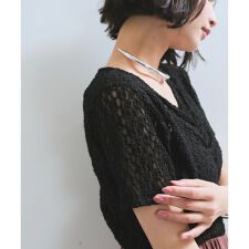 【WEB/一部店舗限定】胸ギャザーレースプルオーバー