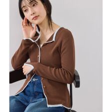 ビス(VIS)の【WEB/一部店舗限定】配色メローバイカラーカーディガン