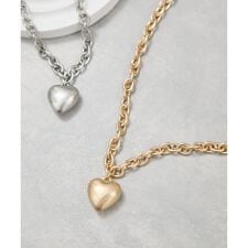 ハートボリュームチェーンネックレス