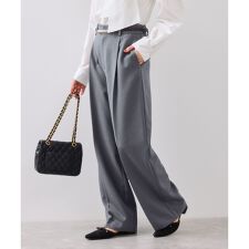 ビス(VIS)の【美easy】ウーリッシュワンタックワイドパンツ【セットアップ対応/洗える】