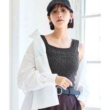 【前後2WAY】ケーブルニットタンクトップ