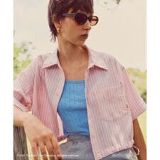 【Coca-Cola】VIS別注バックエンブロイダリークロップドシャツ