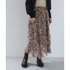 花柄アソート楊柳ティアードスカート